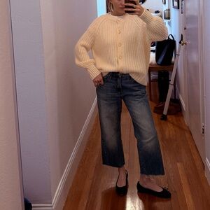 Sezane White Cardigan